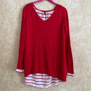 NYDJ women’s red knit top size M